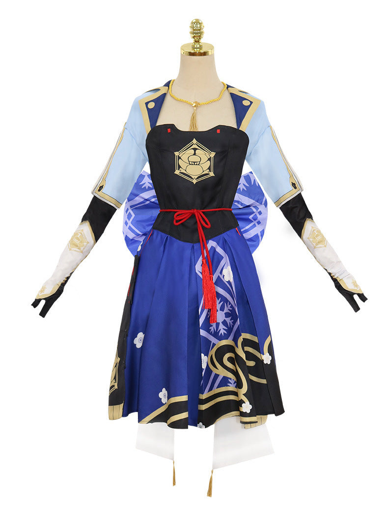Free Shipping Genshin Impact Ayaka Anime Cosplay Dress Standard Outfit