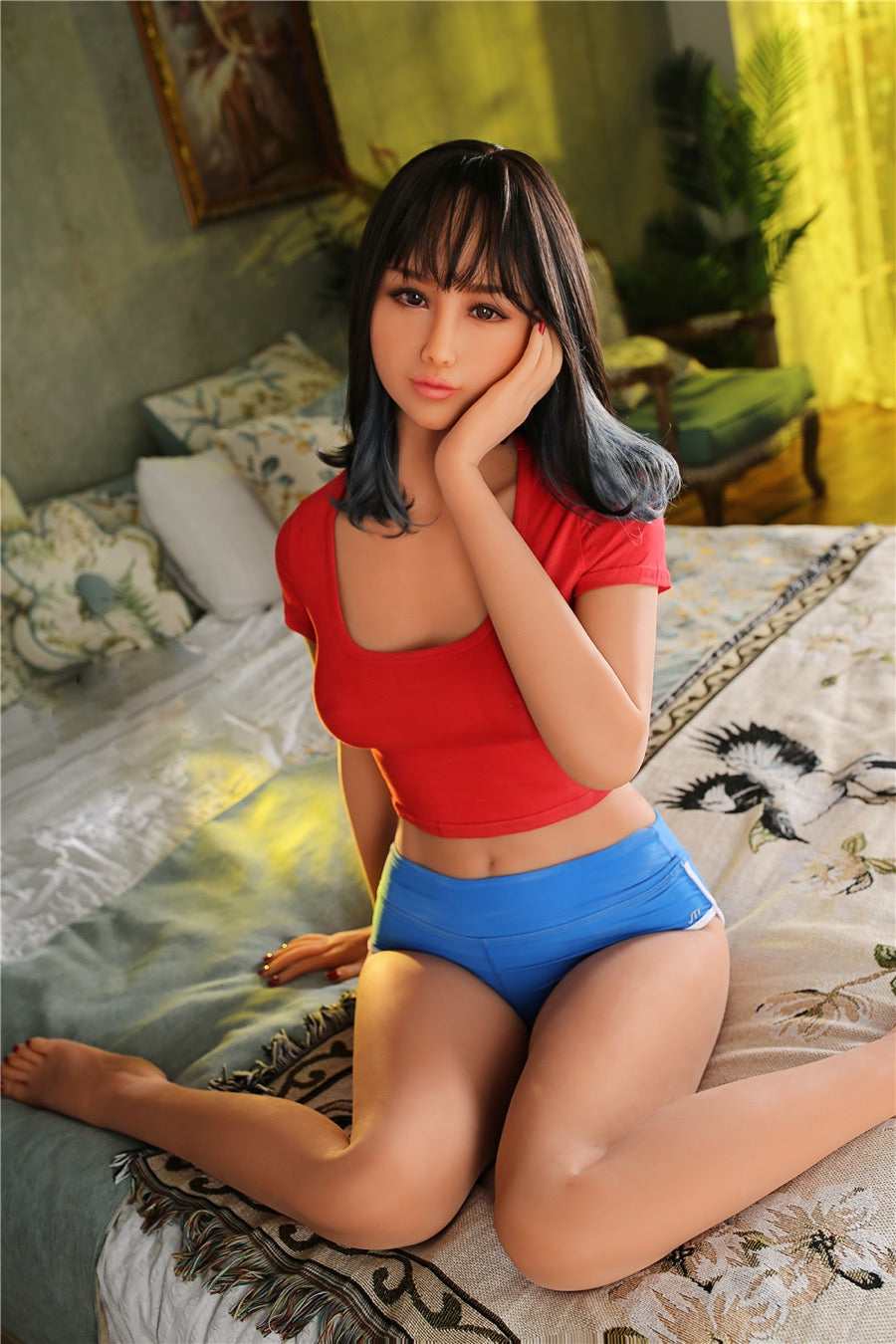 Saya(168cm/5ft5): US Stock Asian Girl Doll Slim Love Doll Full Body Toys