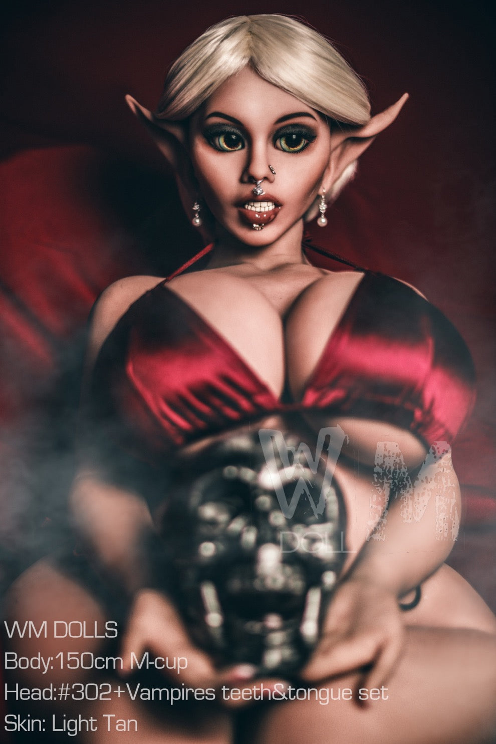 Anastasia(150cm/4ft9): 2020 BBW Sex Doll Head with Elf Ear Vampire Erotic Toy